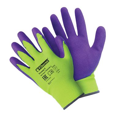 Перчатки Надежный захват, р.9 (L) салатовый+фиолетовый